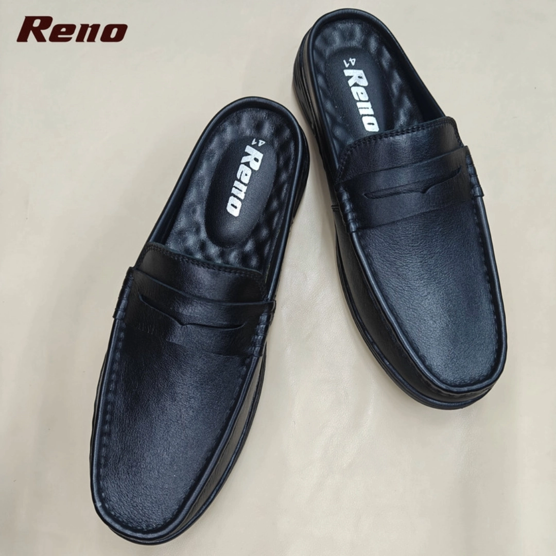 Reno Leather Half-Casual-Black-RH4106